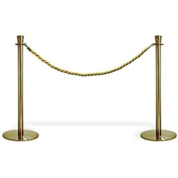 Absperrpfostensystem, 2 Ständer mit goldfarbenem Seil
