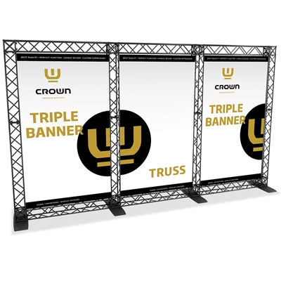 Crown Truss 15 3-teilige Messewand – schwarz