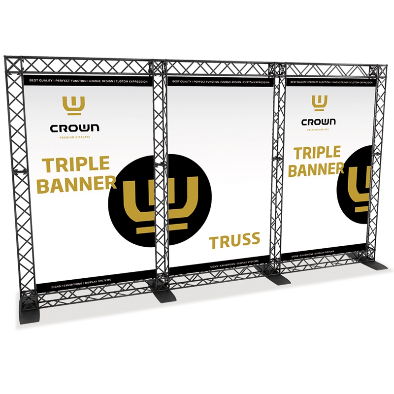Crown Truss 15 3-teilige Messewand – schwarz