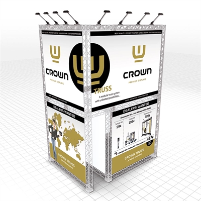Crown Truss 15 3-teilige Messewand – weiß
