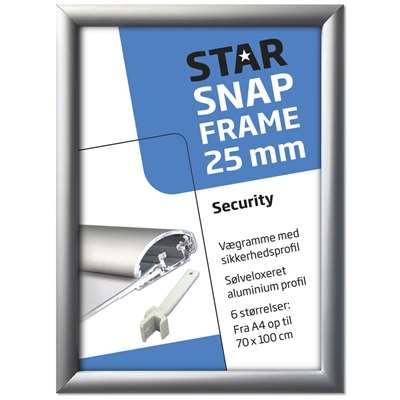 Klapprahmen mit 25mm starkem Aluminium-Sicherheitsrahmenprofil, silber