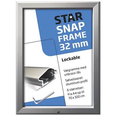 Alu-Klapprahmen abschließbar mit 32 mm Profil