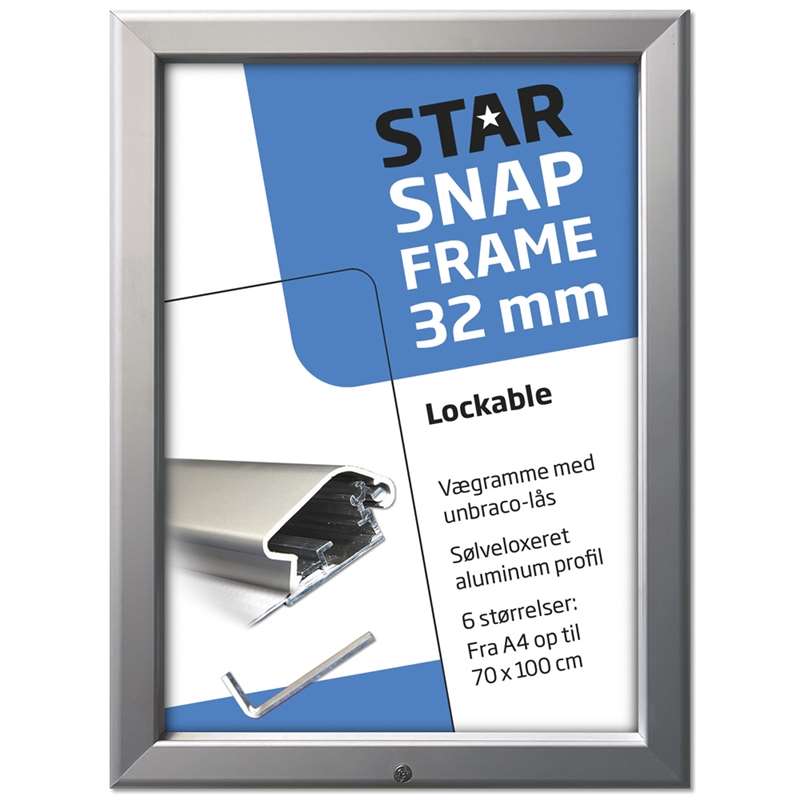 Alu-Klapprahmen abschließbar mit 32 mm Profil