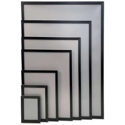 Alu-Klapprahmen schwarz, 20 mm Flachprofil