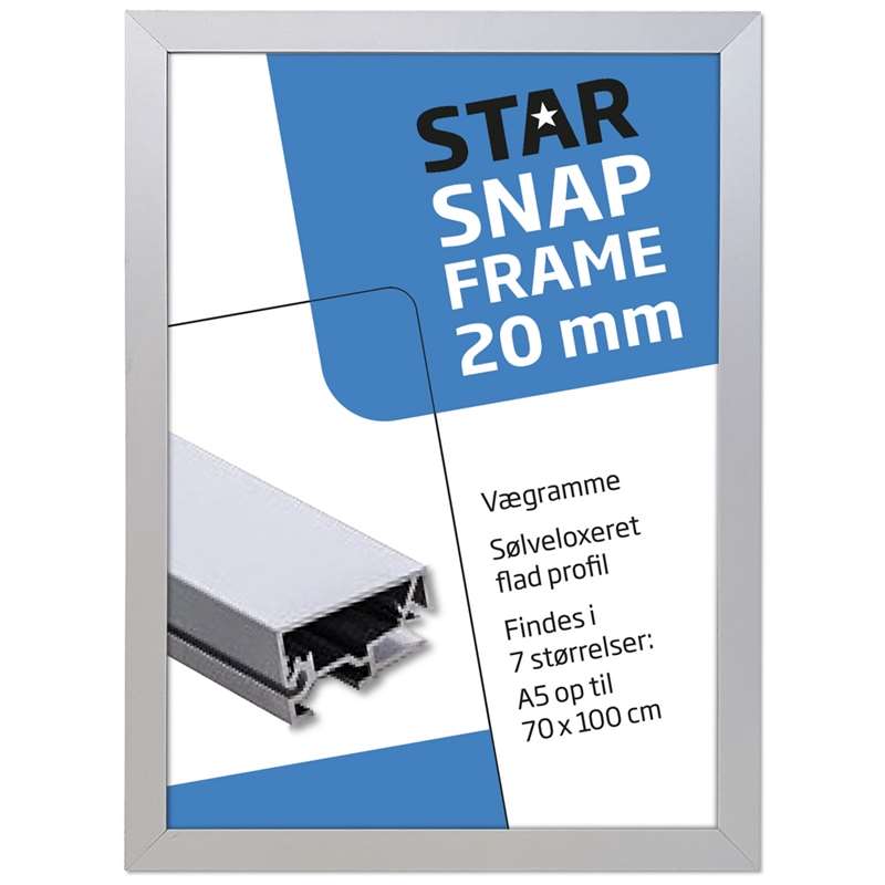 Alu-Klapprahmen silber, 20 mm Flachprofil