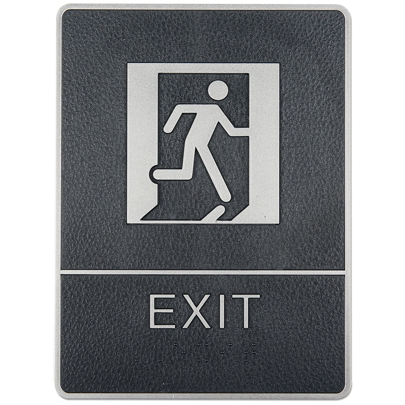 Symbol, Türschild, Mit, Blindenschrift - Exit