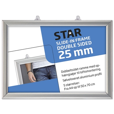 Slide-in Rahmen doppelseitig horizontal - 25 mm - Silber
