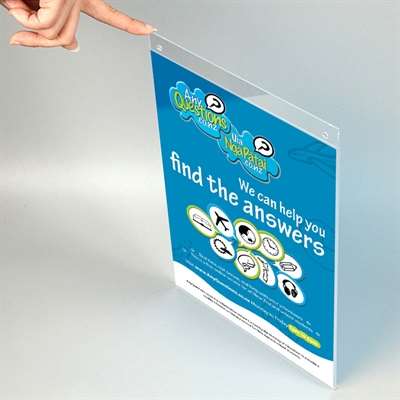 Posteraufhänger aus Acryl mit Löchern, vertikal