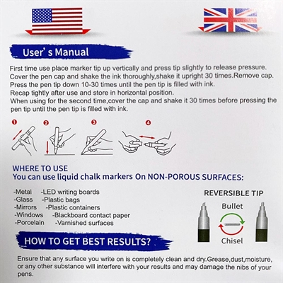 Board Marker Satz, 6 mm, 8 Farben für Kreidetafeln