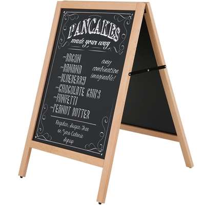 Wooden Kreidetafel Kundenstopper aus Holz mit Stahlbrett 46 x 68 cm – Buche