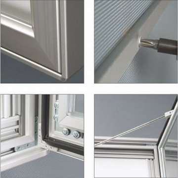 Aushängeschrank magnetisch mit Schloss – Alu/Elox.