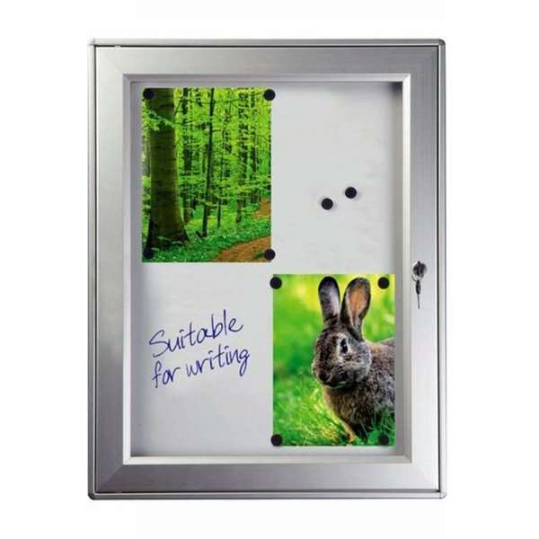 Aushängeschrank magnetisch mit Schloss – Alu/Elox.