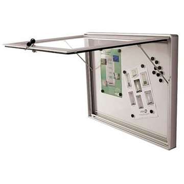 Aushängeschrank magnetisch mit Schloss – Alu/Elox.