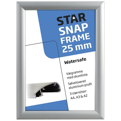 Watersafe Klapprahmen mit 25mm Aluminiumprofil, silber