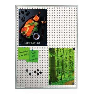 Kombi-Informationstafel 9mm Aluminiumprofil mit Stahl/Kork-Rückplatte, silber