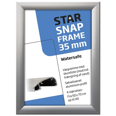 Watersafe Klapprahmen mit 35-mm-Aluminiumprofil, silber