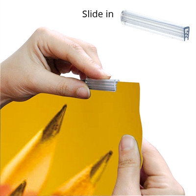 Kunststoff-Klemmprofil 4cm. für Poster Hanger, klar