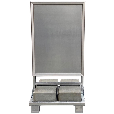 Schwerer Außenwerbeständer aus Beton, Aluminium/Grau, 70 x 100 cm