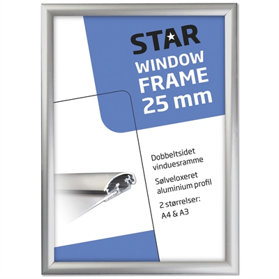 Window Frame Alu-Klapprahmen doppelseitig - 25 mm - Silber