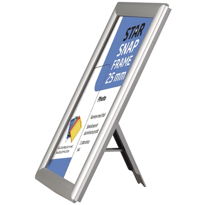Foto-Klapprahmen mit 25mm Aluminiumprofil, silber – A4