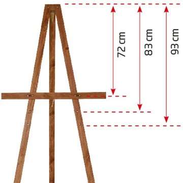 Holzstaffelei, 165cm. Dunkles Holz