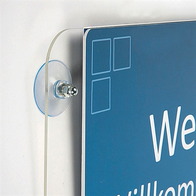 Acrylrahmen mit Saugnapf für Fenster doppelseitig horizontal - A4