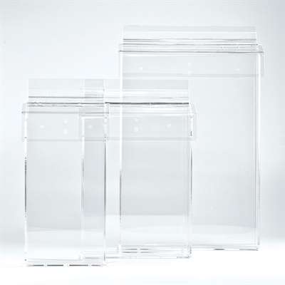 Outdoor-Prospekthalter box aus Acryl, vertikal, M65 tief