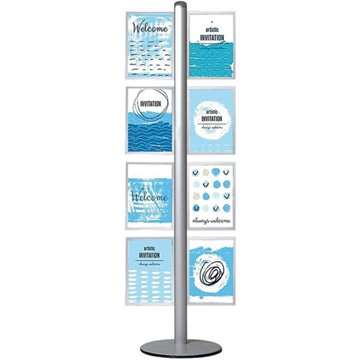 Multi Stand Prospekthalter 13 – doppelseitig mit 8xA4-Einschub vertikal