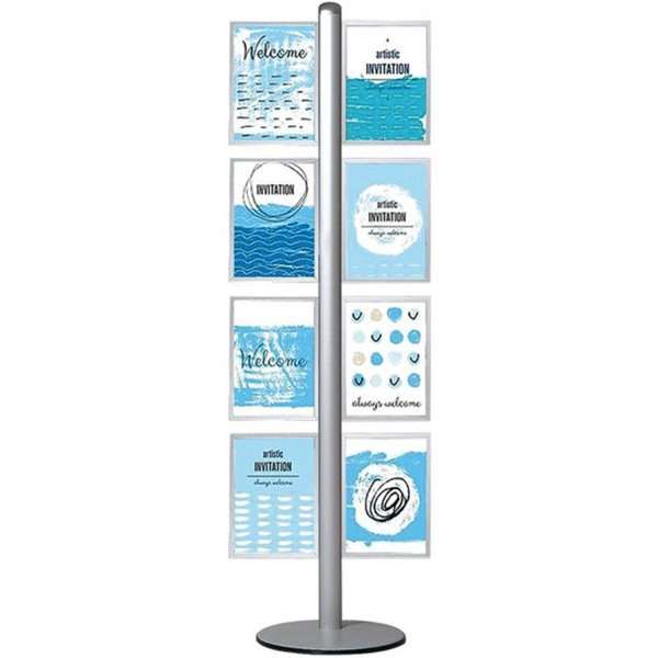 Multi Stand Prospekthalter 13 – doppelseitig mit 8xA4-Einschub vertikal