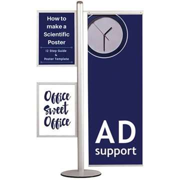 Multi Stand Prospekthalter 16 – Doppelseitig mit einschiebbarem Banner