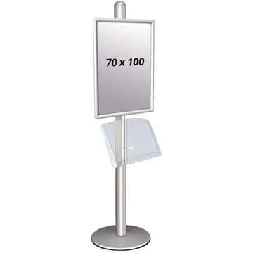 Multi Stand 1 Infoständer – Einseitig mit Acrylregal 25mm 1 x 70 x 100 cm