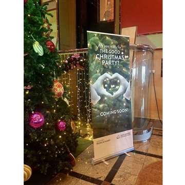 Classic Roll-up, silber, einseitig, inkl. Banner und Druck