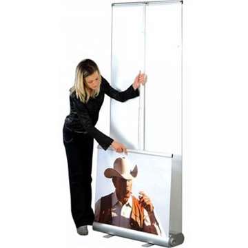 Flex Roll-up doppelseitig, Kassette, silber, inkl. Tasche
