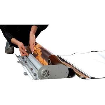 Flex Roll-up doppelseitig, Kassette, silber, inkl. Tasche
