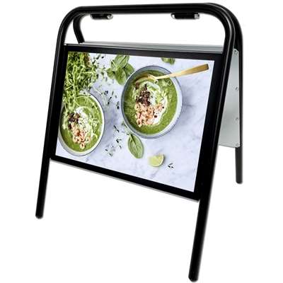 EXPO SIGN Kundenstopper A3 horizontal schwarz mit PET-Frontplatten