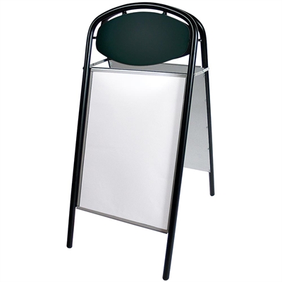 Expo Ellipse Kundenstopper mit Logo schild - 50x70 cm - Schwarz