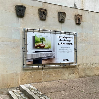 Banner Tube Wall Frame, Rahmen mit Wandhalterung, 200 x 200 cm