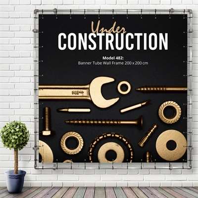 Banner Tube Wall Frame, Rahmen mit Wandhalterung, 200 x 200 cm