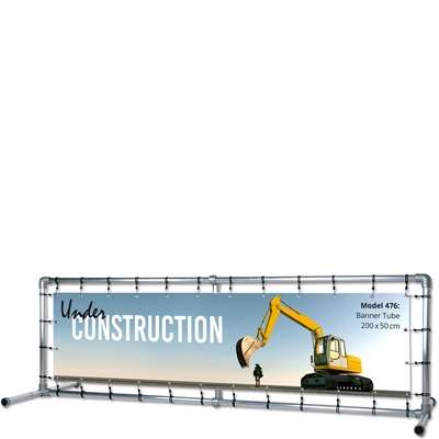 Banner Tube Freestanding Frame, freistehender Rahmen aus Aluminiumrohr 0,3 mm / Ø 48 mm - 200 x 50 cm