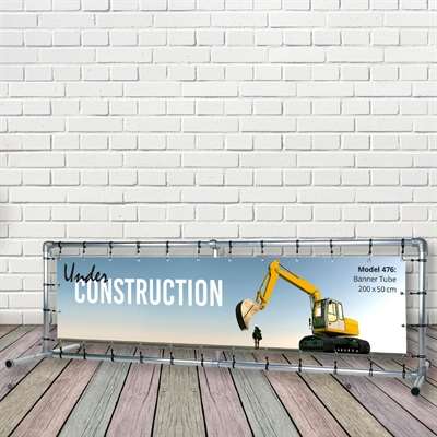 Banner Tube Freestanding Frame, freistehender Rahmen aus Aluminiumrohr 0,3 mm / Ø 48 mm - 200 x 50 cm