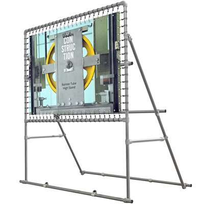 Banner Tube High Stand, freistehender Rahmen aus Aluminiumrohr 0,3 mm / Ø 48 mm - 150 x 100 cm