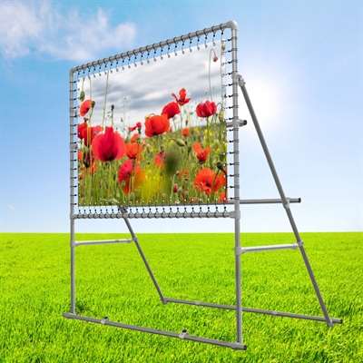 Banner Tube High Stand, freistehender Rahmen aus Aluminiumrohr 0,3 mm / Ø 48 mm - 150 x 100 cm