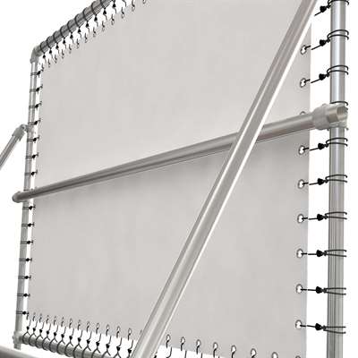 Banner Tube High Stand, freistehender Rahmen aus Aluminiumrohr 0,3 mm / Ø 48 mm - 150 x 100 cm