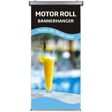 Motorrolle Roll-Up einseitig, Kassette, silber