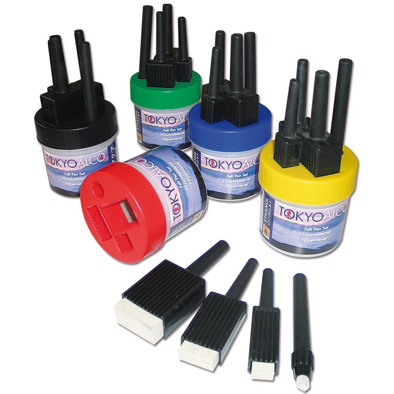 Tokyo Alco – 4 Filzpinsel ohne Tinte