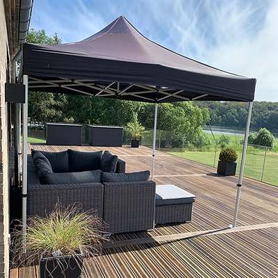 Eventzelt Lux, 2 x 2 m, Alu/Silber mit schwarzem Dach