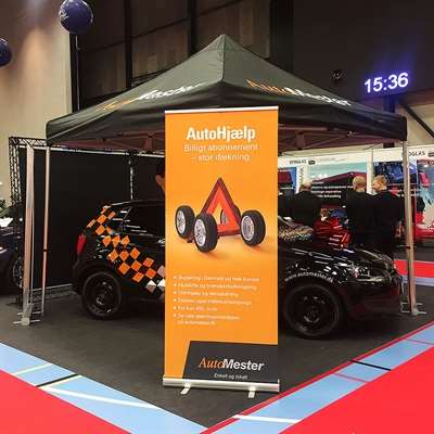 Eventzelt Lux, 2 x 2 m, Alu/Silber mit schwarzem Dach