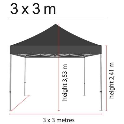 Dach für Eventzelt Lux, 3 x 3 m, schwarz