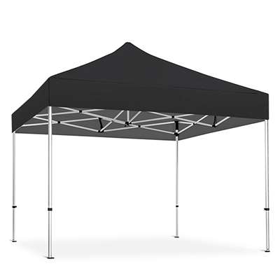 Eventzelt Lux, 4 x 4 m, Alu/Silber mit schwarzem Dach