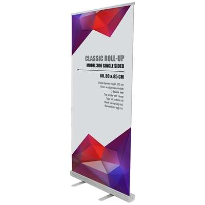 Classic Roll-up, silber, einseitig, inkl. Banner und Druck